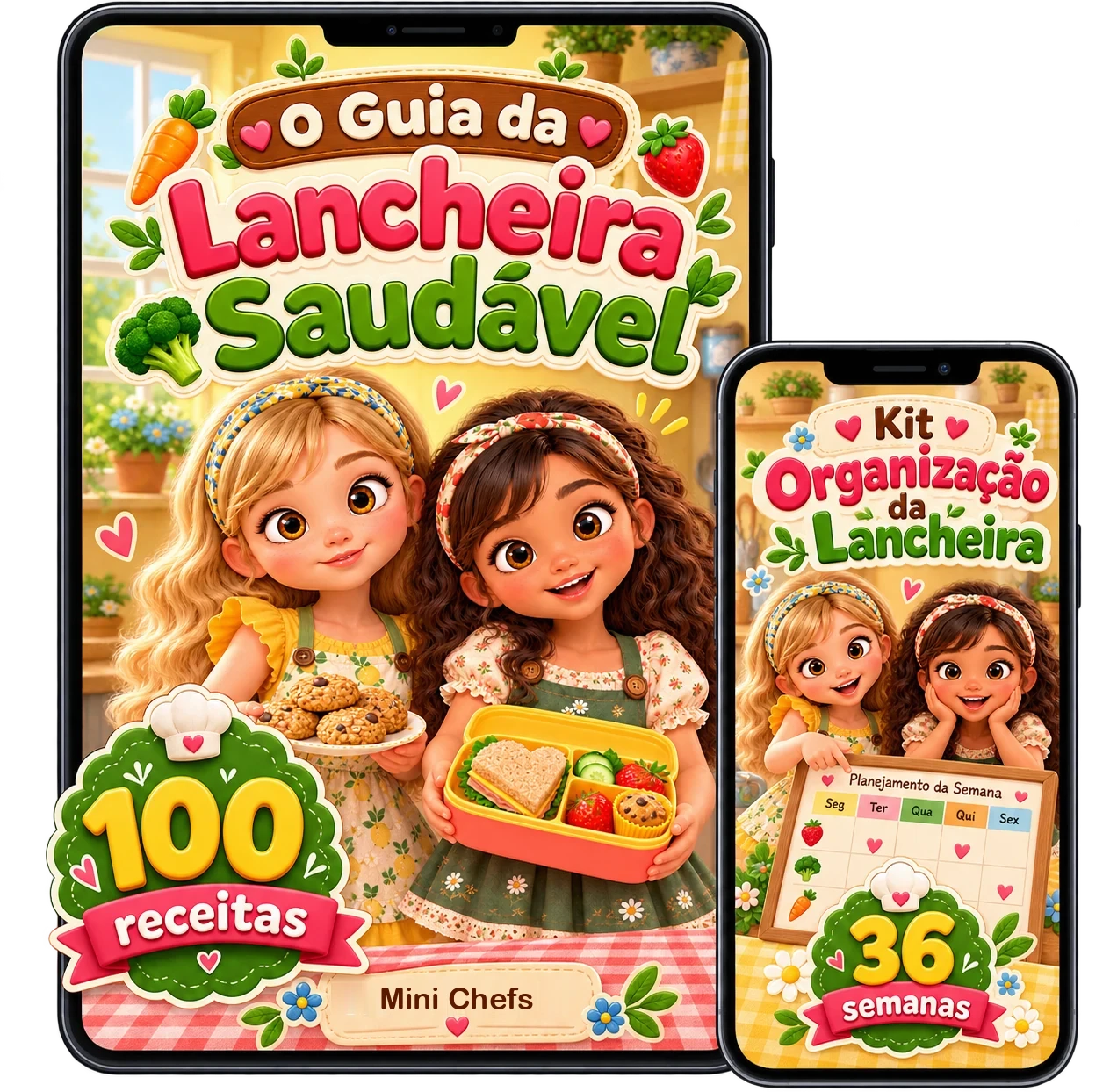 O Guia e o Kit de Cozinheiras da Vovó no tablet e no celular